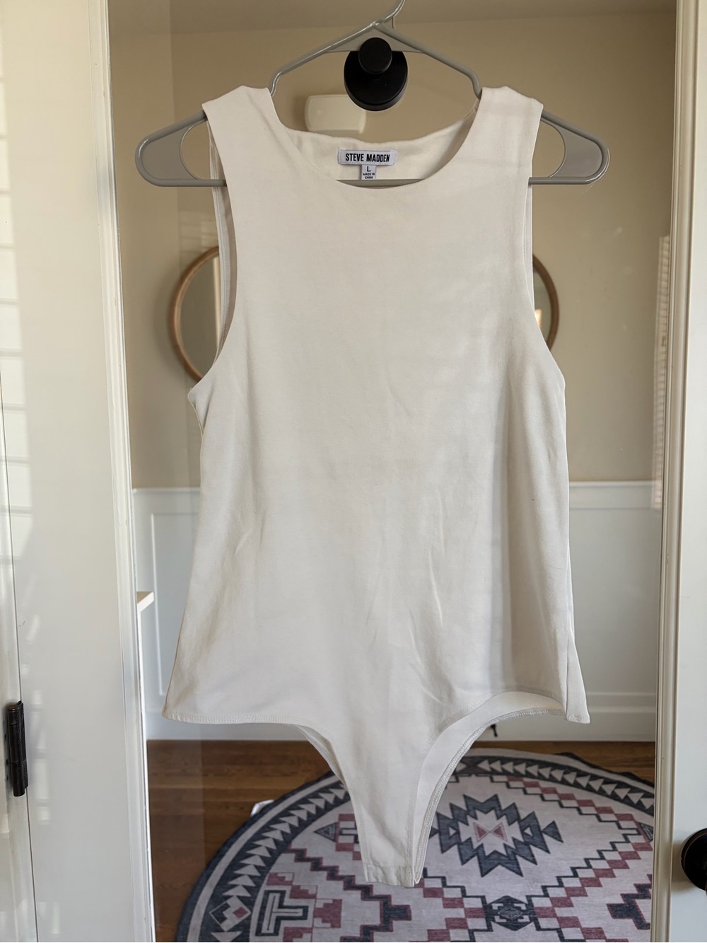 Steve Madden Cream Sleeveless Bodysuit